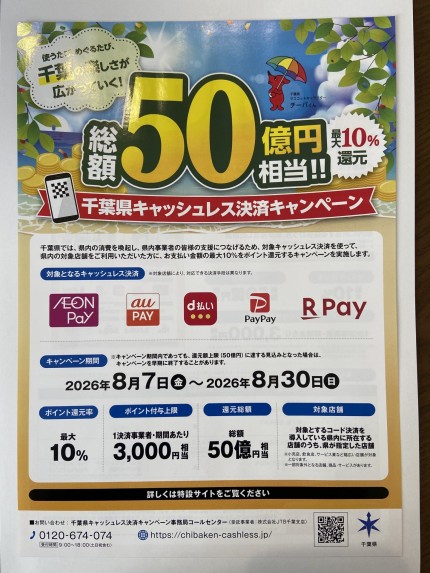 千葉県キャッシュレス決済キャンペーン